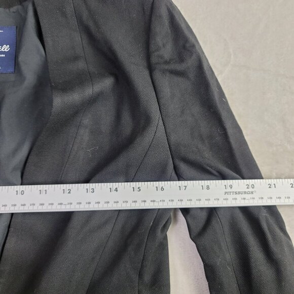 Madewell Black Venice Boyfriend Women's Long Line Button Blazer Coat | Size 4 - Picture 7 of 8